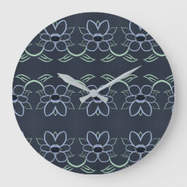 ネイビスタイリッシューブルー付き時計 ラージ壁時計