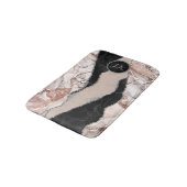 ネイビスタイリッシューブルー金ゴールドアゲートジオードシックモノグラム バスマット (アングル)