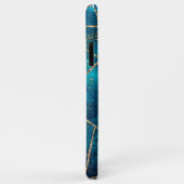 ネイビスタイリッシューブルー金ゴールドアゲートジオードシックモノグラム Case-Mate iPhoneケース (裏面/右)