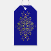 ネイビスタイリッシューブルー金ゴールドス結婚クリプト ギフトタグ (裏面)