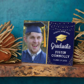 ネイビスタイリッシュー&金ゴールドクラス2025卒業写真 フォトプラーク (側面)