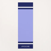 ネイビストライプのーブルーとホワイトオンライトブルー ヨガマット (正面)