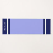 ネイビストライプのーブルーとホワイトオンライトブルー ヨガマット (正面(横))