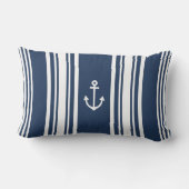 ネイビストライプの航海のー装飾用クッション ランバークッション (裏面)
