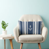 ネイビストライプの航海のー装飾用クッション ランバークッション (椅子)