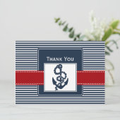 ネイビストライプーいかりさん航海のは結婚有難うござう サンキューカード (スタンド正面)