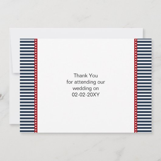 ネイビストライプーいかりさん航海のは結婚有難うござう サンキューカード (裏面)