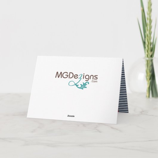 ネイビストライプーいかりさん航海のは結婚有難うござう サンキューカード (裏面)