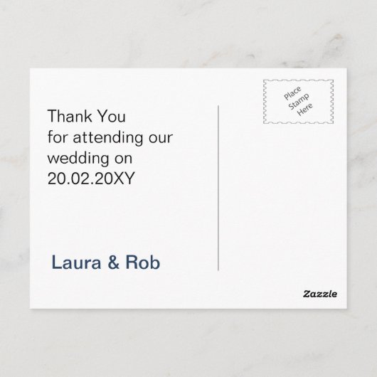 ネイビストライプーいかりさん航海のは結婚有難うござう ポストカード (裏面)