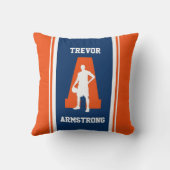 ネイビストライプーとオレンジバスケットボール装飾用クッション クッション (裏面)