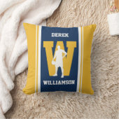 ネイビストライプーと金ゴールドバスケットボール装飾用クッション クッション (ブランケット)