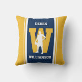 ネイビストライプーと金ゴールドバスケットボール装飾用クッション クッション (裏面)