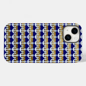 ネイビストライプーのいかりパターン Case-Mate iPhoneケース (裏面 (横))
