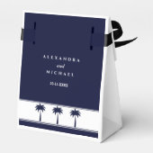 ネイビストライプーツトロピカルパームツリーコースト結婚ーズ フェイバーボックス (裏面サイド)