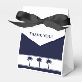 ネイビストライプーツトロピカルパームツリーコースト結婚ーズ フェイバーボックス (正面サイド)