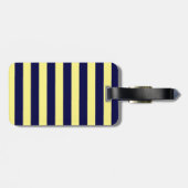 ネイビストライプーブルーとイエローの ラゲッジタグ (裏面横)