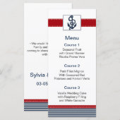 ネイビストライプー、いかり、メ航海のニュー・カード メニュー (正面/裏面)