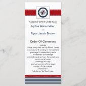 ネイビストライプー、コンパス、ウェディング航海のプログラム プログラム (正面)