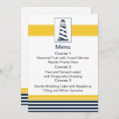 ネイビストライプー、ライトハウス、メ航海のニュー・カード メニュー (正面/裏面)