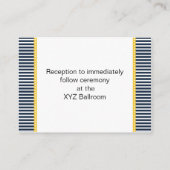 ネイビストライプー、ライトハウス、航海の披露宴カード エンクロージャーカード (裏面)