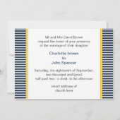 ネイビストライプー、灯台、結婚式航海のの招待 招待状 (裏面)