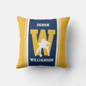 ネイビストライプー&金ゴールドサッカー装飾用クッション クッション (裏面)