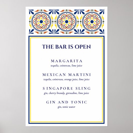 ネイビスペインのイエロータイル署名カクテルVF ポスター (正面)