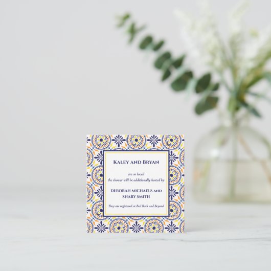 ネイビスペインのイエロータ地中海のイルカスタムV2 スクエア名刺 (スタンド正面)