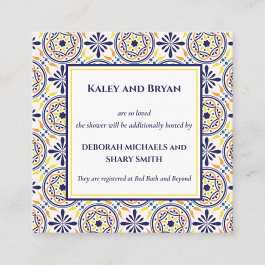 ネイビスペインのイエロータ地中海のイルカスタムV2 スクエア名刺 (正面)