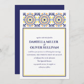 ネイビスペインのイエロータ地中海のイル結婚ズ 招待状 (正面/裏面)