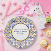 ネイビスペインのイエロ地中海のー結婚タイルV1 ペーパープレート (パーティー)