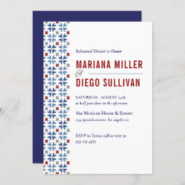 ネイビスペインのーとレッドタイル地中海の結婚ズ 招待状