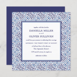 ネイビスペインのータイル地中海の結婚ズ 招待状