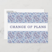 ネイビスペインのー·インディゴ·タイル計画の結婚変更1 案内ポストカード (正面/裏面)