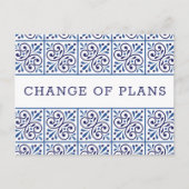 ネイビスペインのー·インディゴ·タイル計画の結婚変更1 案内ポストカード (正面)