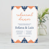ネイビスペインのー&オレンジリハーサルディナー招待状 招待状 (スタンド正面)