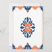 ネイビスペインのー&オレンジリハーサルディナー招待状 招待状 (裏面)