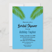 ネイビトロピカルパームコーストビーチブライダルシャワー 招待状 (正面)