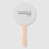 ネイビパーソナライズされたググレー50とFABUOUSリバーシブル ハンドファン (裏面)