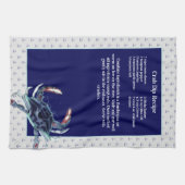 ネイビパーソナライズされたーいかり航海のレシピ記念 キッチンタオル (横)