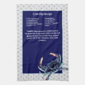 ネイビパーソナライズされたーいかり航海のレシピ記念 キッチンタオル (縦)