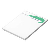 ネイビパーソナライズされたーとグリーンのアリゲーターメモ帳 ノートパッド (回転)