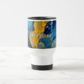 ネイビパーソナライズされたーと金ゴールドインクフルード芸術 トラベルマグ (中央)
