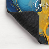 ネイビパーソナライズされたーと金ゴールドインクフルード芸術 マウスパッド (コーナー)