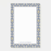 ネイビパーソナライズされたーと黄色のパタ地中海のーン ポストイット (正面)