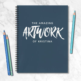 ネイビパーソナライズされたーエレガントブルースケッチブックノートブック ノートブック