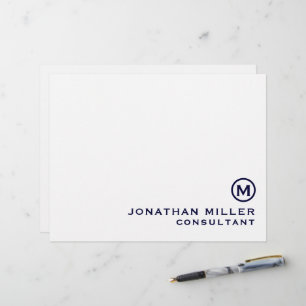 ネイビパーソナライズされたークラシックモノグラム レターヘッド