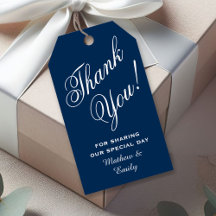 ネイビパーソナライズされたーブルーありがとう結婚式の引き出物
