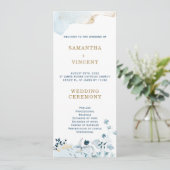 ネイビパーソナライズされたーブルーおよび金ゴールドプログラムテンプレート 招待状 (スタンド正面)