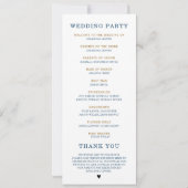 ネイビパーソナライズされたーブルーおよび金ゴールドプログラムテンプレート 招待状 (裏面)